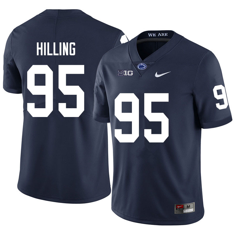 Men #95 Vlad Hilling Penn State Nittany Lions College Football Jerseys Sale-Navy